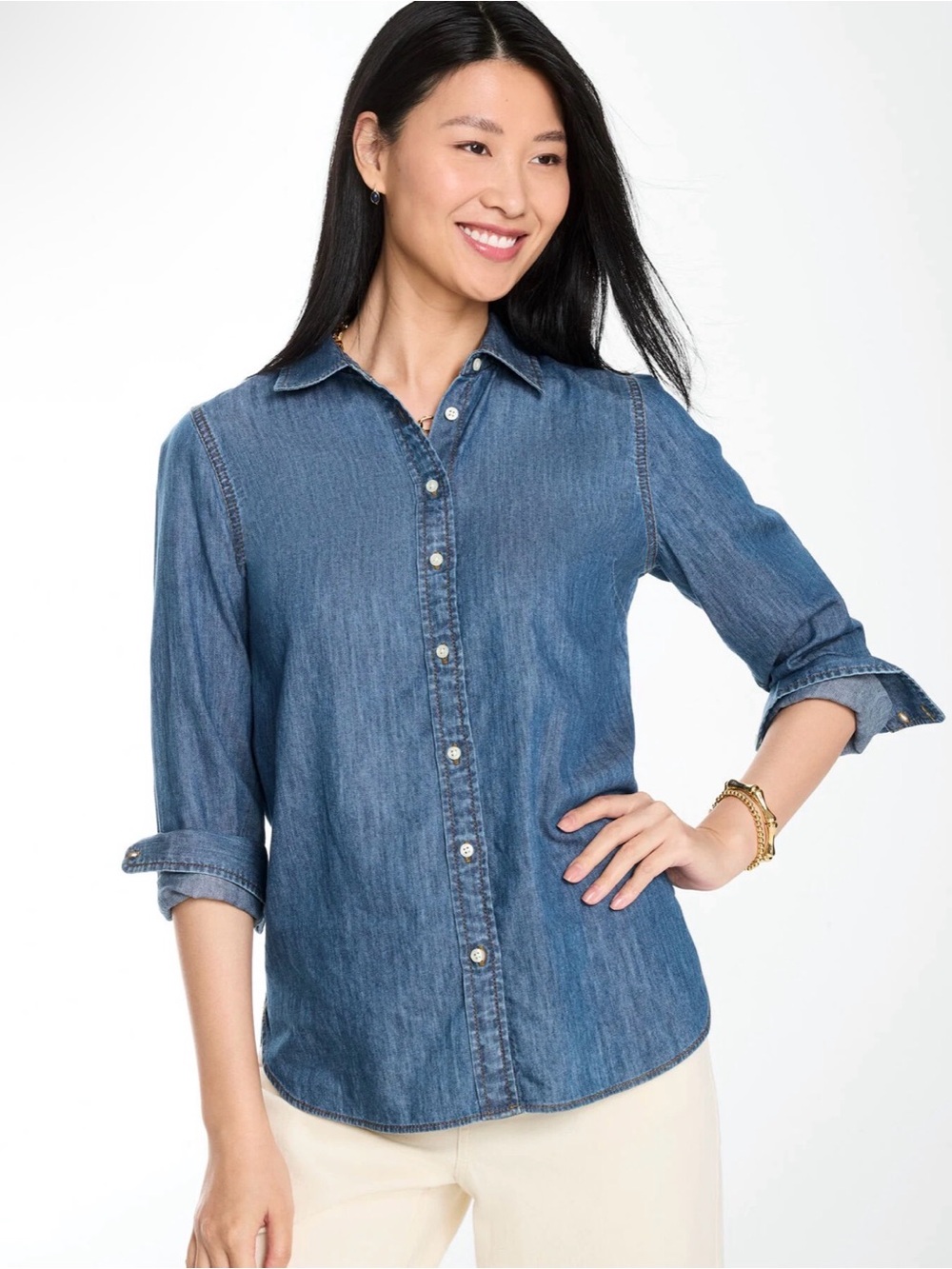 Talbots | NWT | Classic Button Denim Shirt | XS